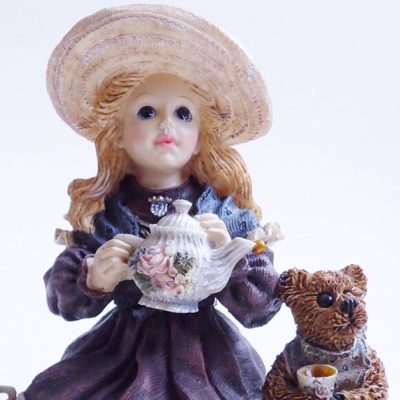 Yesterdays Child Vintage BOYDS BEARS Figurine Whitney w/ Wilson Tea Party #3523 - Picture 10 of 13